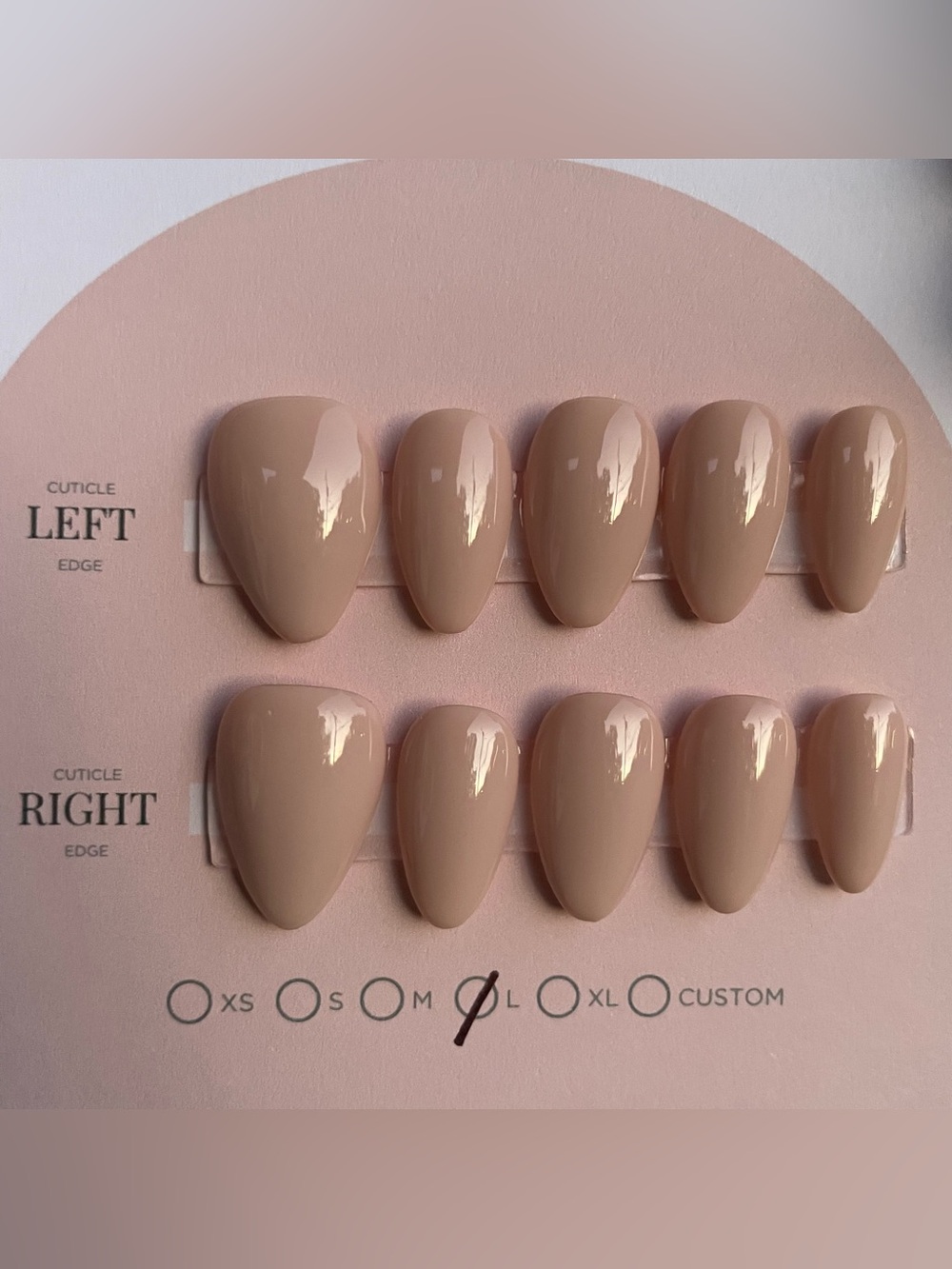 NEW High Quality Solid Nude Glossy Press On Nails| Short Almond |Size Large